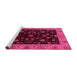 Sideview of Machine Washable Abstract Pink Modern Rug, wshabs490pnk