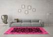 Machine Washable Abstract Pink Modern Rug in a Living Room, wshabs490pnk