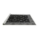 Sideview of Machine Washable Abstract Gray Modern Rug, wshabs490gry