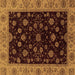 Square Abstract Brown Modern Rug, abs490brn