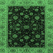 Square Machine Washable Abstract Emerald Green Modern Area Rugs, wshabs490emgrn