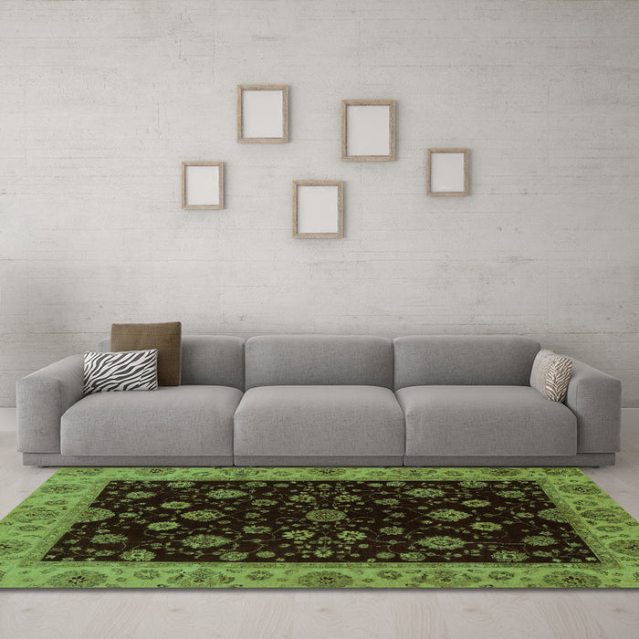 Machine Washable Abstract Turquoise Modern Area Rugs in a Living Room,, wshabs490turq