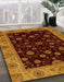 Abstract Dark Red Modern Rug in Family Room, abs490