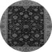 Round Machine Washable Abstract Gray Modern Rug, wshabs490gry