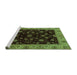 Sideview of Machine Washable Abstract Turquoise Modern Area Rugs, wshabs490turq