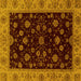 Square Machine Washable Abstract Yellow Modern Rug, wshabs490yw