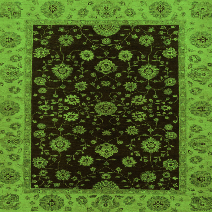 Square Abstract Green Modern Rug, abs490grn