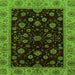 Square Abstract Green Modern Rug, abs490grn