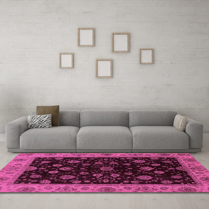 Machine Washable Abstract Purple Modern Area Rugs in a Living Room, wshabs490pur