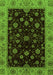 Machine Washable Abstract Green Modern Area Rugs, wshabs490grn