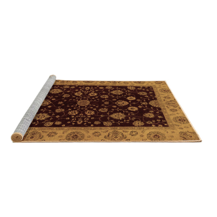 Sideview of Machine Washable Abstract Brown Modern Rug, wshabs490brn