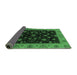 Sideview of Abstract Emerald Green Modern Rug, abs490emgrn