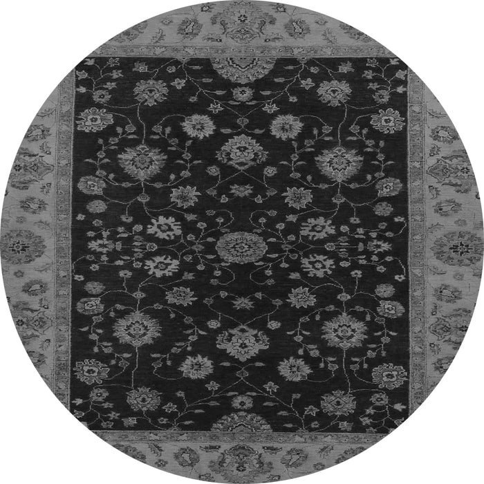 Round Abstract Gray Modern Rug, abs490gry