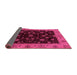 Sideview of Abstract Pink Modern Rug, abs490pnk