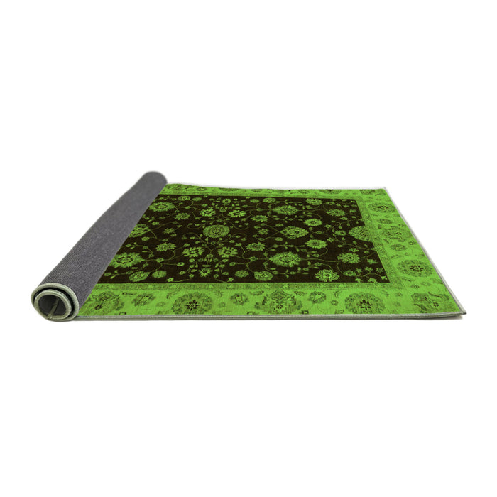 Sideview of Abstract Green Modern Rug, abs490grn