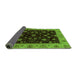 Sideview of Abstract Green Modern Rug, abs490grn