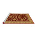 Sideview of Machine Washable Abstract Dark Orange Rug, wshabs491