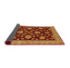 Sideview of Abstract Dark Orange Oriental Rug, abs491