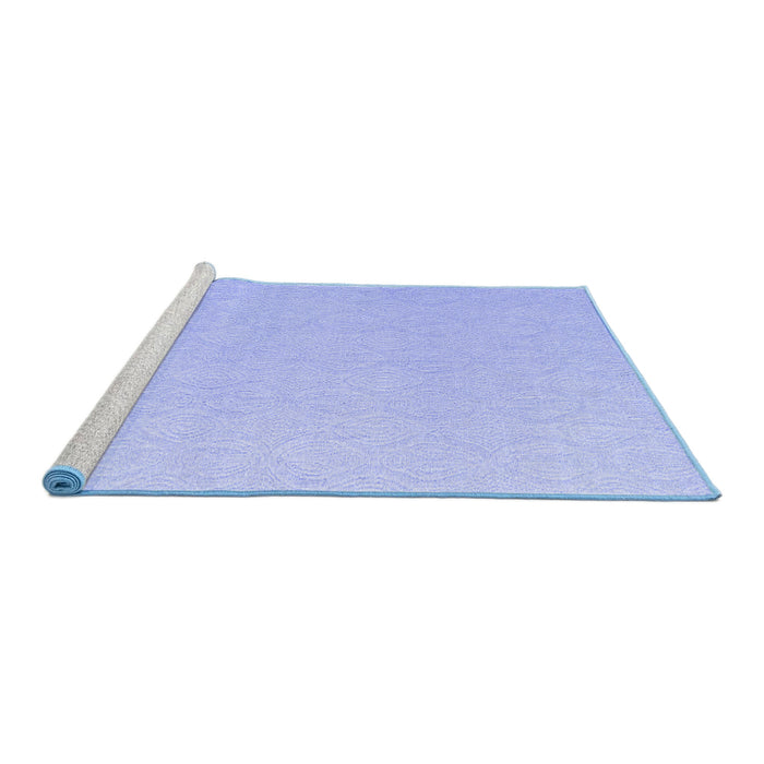 Sideview of Machine Washable Solid Blue Modern Rug, wshabs4910blu