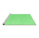 Sideview of Machine Washable Solid Emerald Green Modern Area Rugs, wshabs4910emgrn