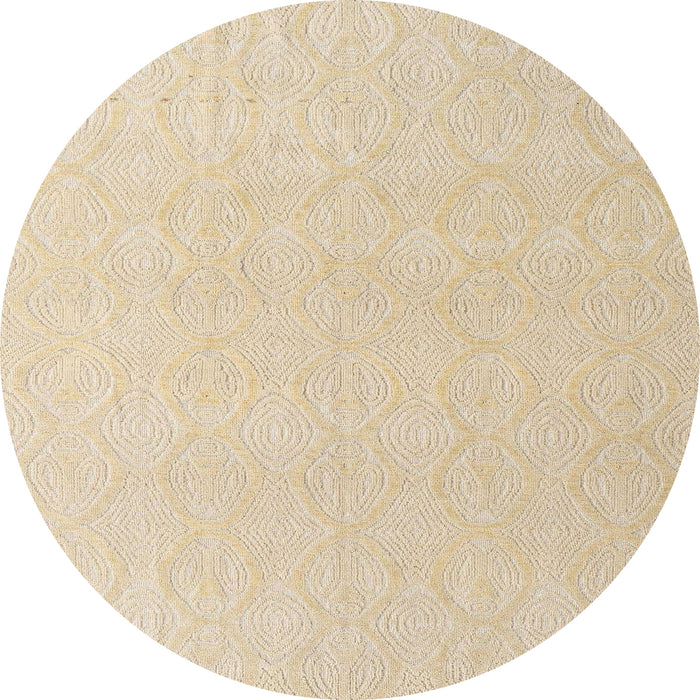 Round Abstract Brown Solid Rug, abs4910