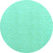 Round Solid Turquoise Modern Rug, abs4910turq