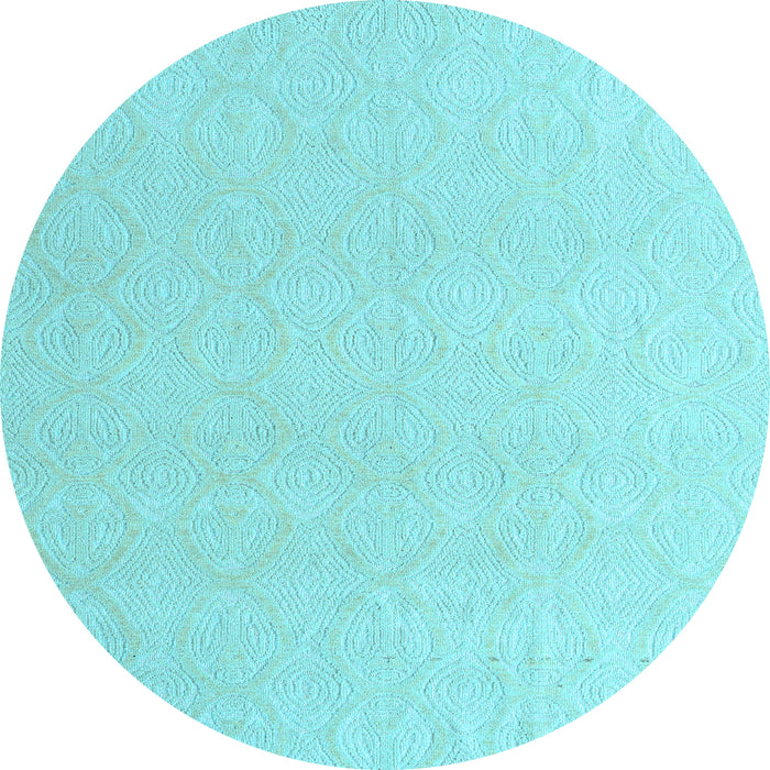 Round Machine Washable Solid Light Blue Modern Rug, wshabs4910lblu