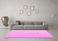 Machine Washable Solid Pink Modern Rug, wshabs4910pnk