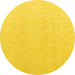 Round Solid Yellow Modern Rug, abs4910yw