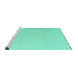 Sideview of Machine Washable Solid Turquoise Modern Area Rugs, wshabs4910turq