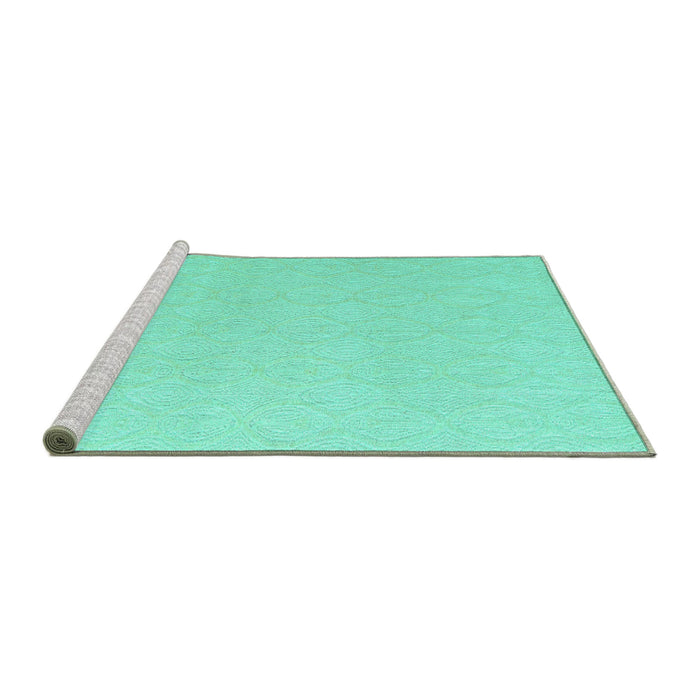 Sideview of Machine Washable Solid Turquoise Modern Area Rugs, wshabs4910turq