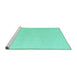 Sideview of Machine Washable Solid Turquoise Modern Area Rugs, wshabs4910turq