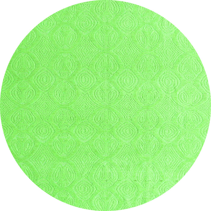 Round Machine Washable Solid Green Modern Area Rugs, wshabs4910grn