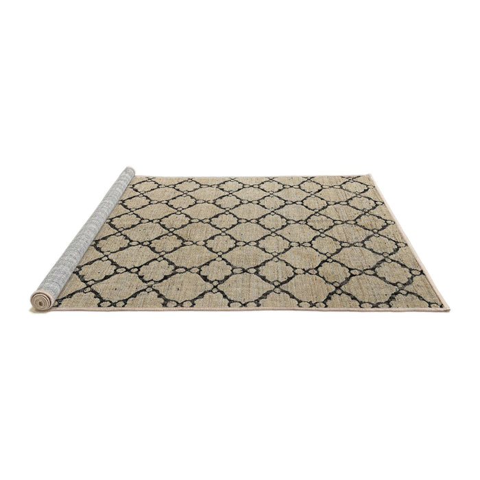 Sideview of Machine Washable Abstract Dark Almond Brown Rug, wshabs4911