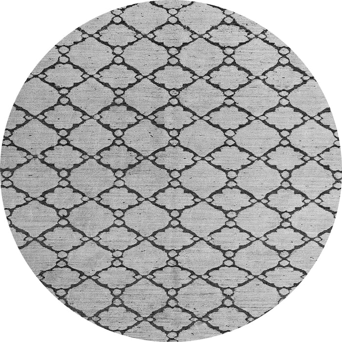 Round Machine Washable Terrilis Gray Contemporary Rug, wshabs4911gry