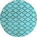 Round Terrilis Light Blue Contemporary Rug, abs4911lblu