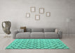 Machine Washable Terrilis Turquoise Contemporary Area Rugs in a Living Room,, wshabs4911turq