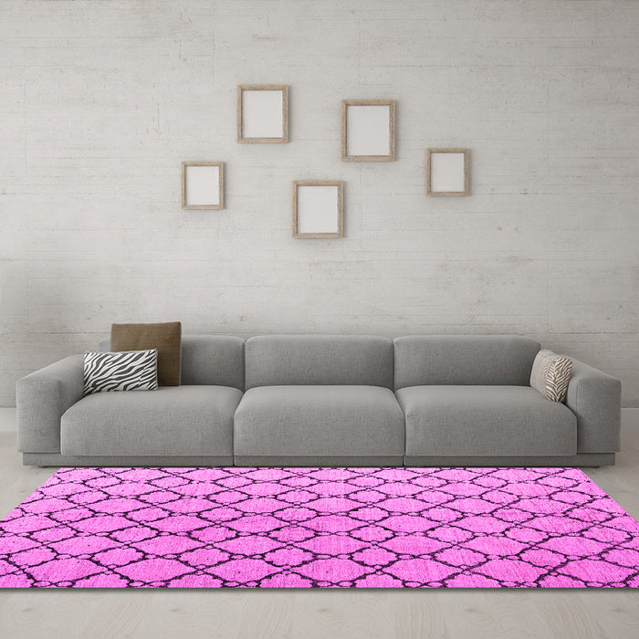 Machine Washable Terrilis Pink Contemporary Rug in a Living Room, wshabs4911pnk