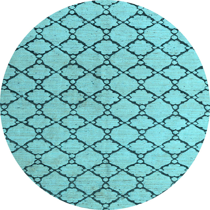 Round Machine Washable Terrilis Light Blue Contemporary Rug, wshabs4911lblu