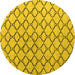 Round Machine Washable Terrilis Yellow Contemporary Rug, wshabs4911yw