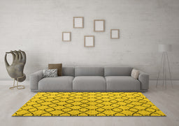 Machine Washable Terrilis Yellow Contemporary Rug in a Living Room, wshabs4911yw