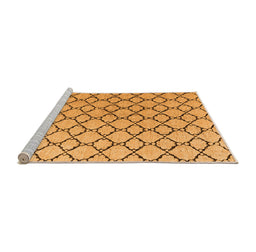 Sideview of Machine Washable Terrilis Orange Contemporary Area Rugs, wshabs4911org