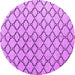 Round Machine Washable Terrilis Purple Contemporary Area Rugs, wshabs4911pur