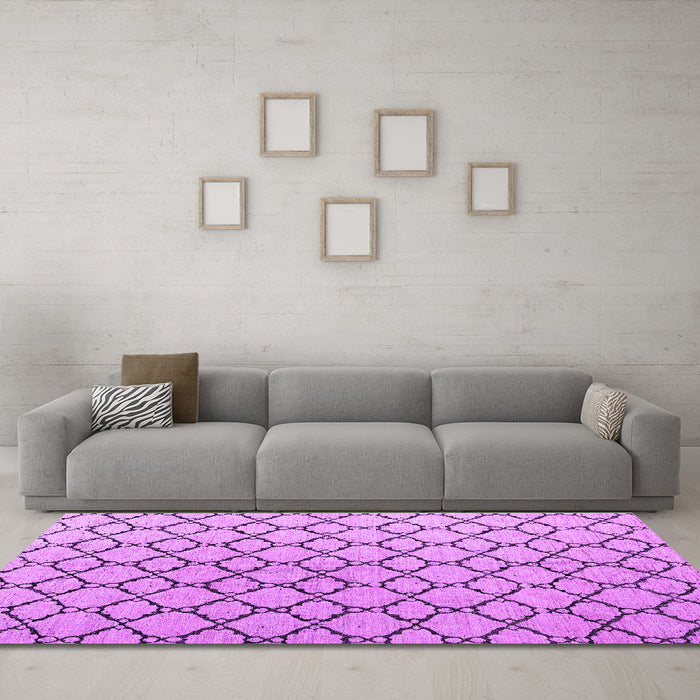 Machine Washable Terrilis Purple Contemporary Area Rugs in a Living Room, wshabs4911pur