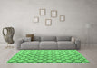 Machine Washable Terrilis Emerald Green Contemporary Area Rugs in a Living Room,, wshabs4911emgrn