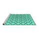 Sideview of Machine Washable Terrilis Turquoise Contemporary Area Rugs, wshabs4911turq