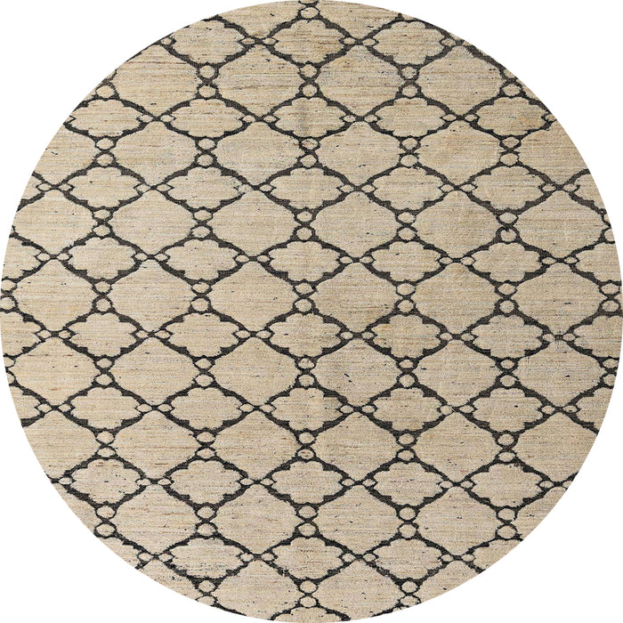 Round Machine Washable Abstract Dark Almond Brown Rug, wshabs4911