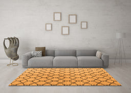 Machine Washable Terrilis Orange Contemporary Area Rugs in a Living Room, wshabs4911org