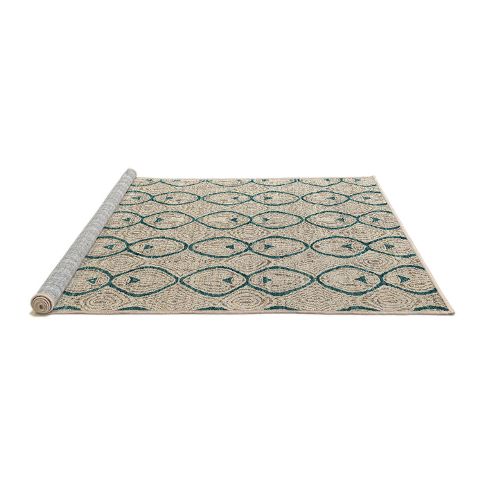 Sideview of Machine Washable Abstract Wheat Beige Rug, wshabs4912