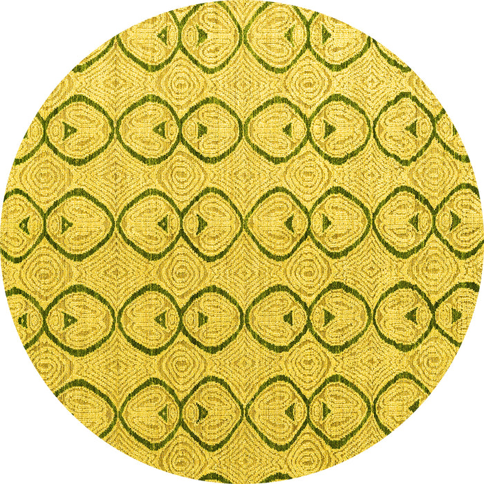 Round Solid Yellow Modern Rug, abs4912yw